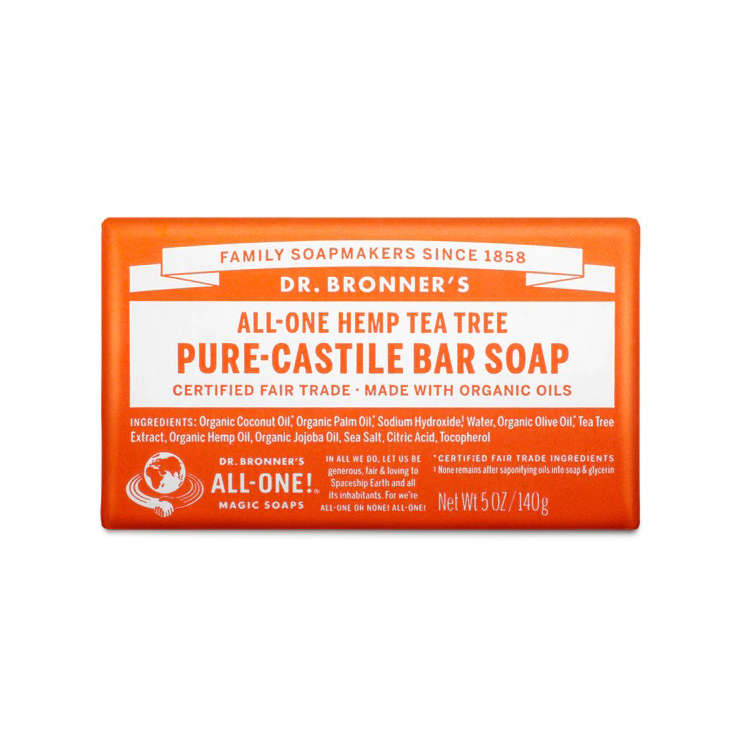 Dr Bronners Tea Tree Pure Castile Soap Bar 140g